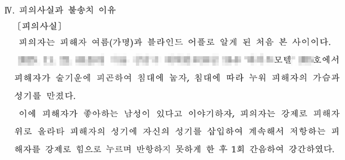 강간경찰조사_피의사실